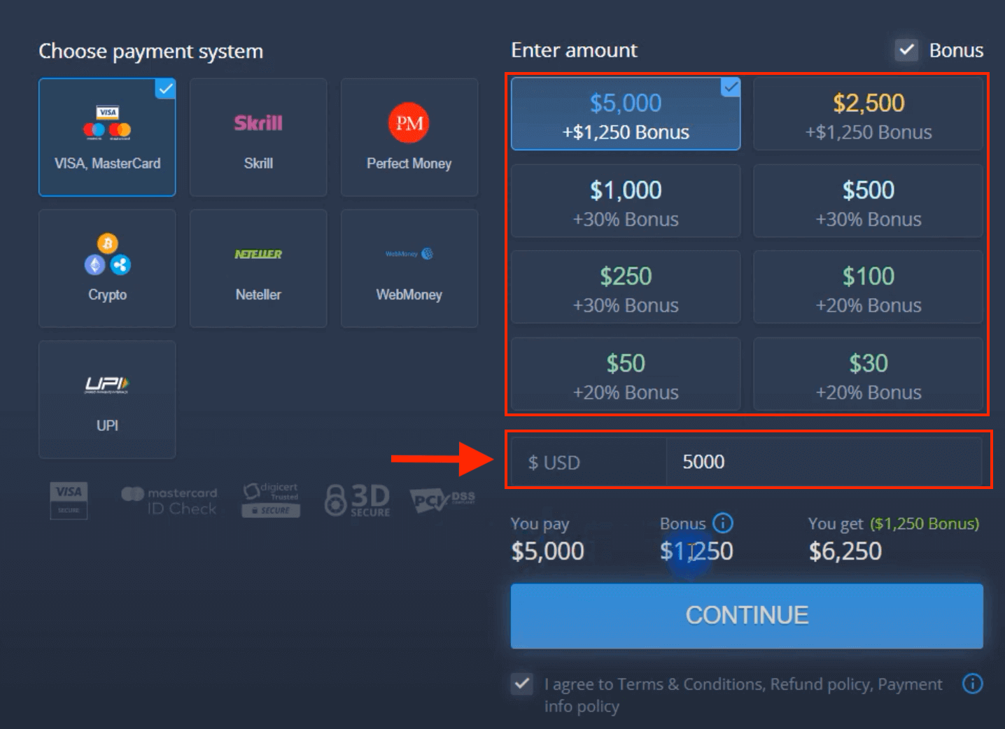 Deposite dinero en ExpertOption mediante tarjetas bancarias (Visa / Mastercard), pagos electrónicos y criptomonedas en Egipto Deposite dinero en ExpertOption mediante tarjetas bancarias (Visa / Mastercard), pagos electrónicos y criptomonedas en Egipto