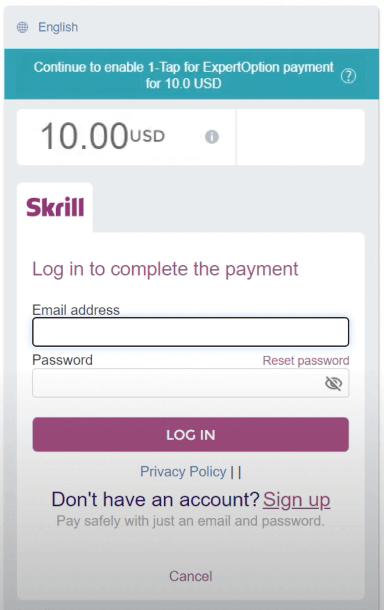 Deposit Wang dalam ExpertOption melalui Kad Bank (Visa / Mastercard), E-pembayaran (Skrill, Neteller) dan Cryptocurrency di Afrika Selatan Deposit Wang dalam ExpertOption melalui Kad Bank (Visa / Mastercard), E-pembayaran (Skrill, Neteller) dan Cryptocurrency di Afrika Selatan