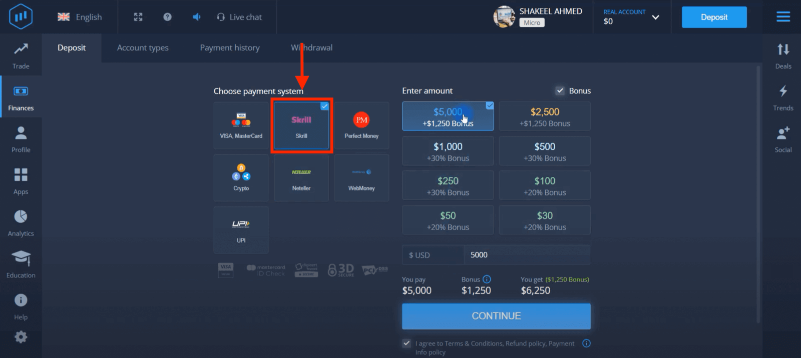 ExpertOption Deposit in Pakistan: Visa/Mastercard, E‑Payments & Crypto