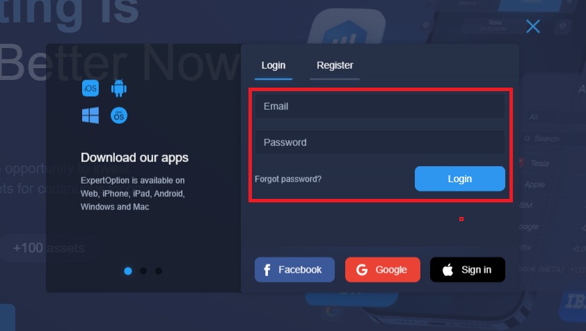 Guia de login ExpertOption 2026: Como fazer login com segurança, passo a passo