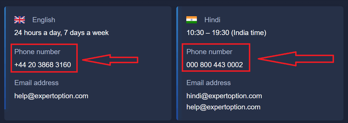 Como entrar em contato com o suporte ExpertOption