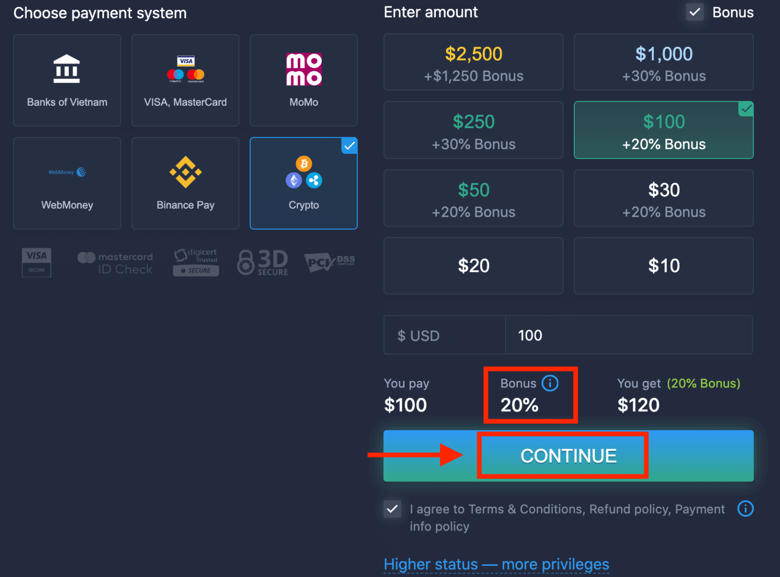 Cara Mendepositkan Wang dan Berdagang Pilihan Perduaan di ExpertOption