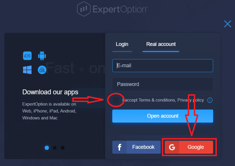 Come creare un account e registrarsi con ExpertOption