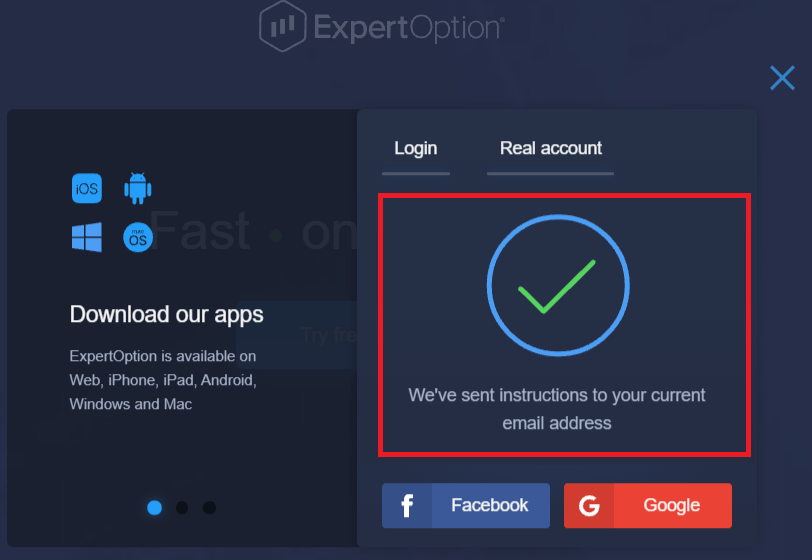 วิธีลงชื่อเข้าใช้ ExpertOption