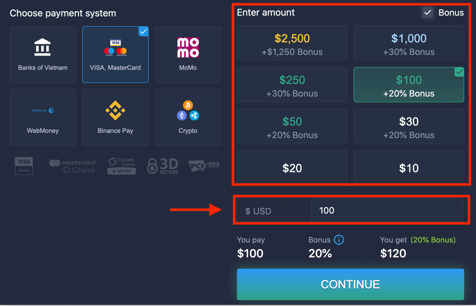 Como sacar e depositar dinheiro no ExpertOption