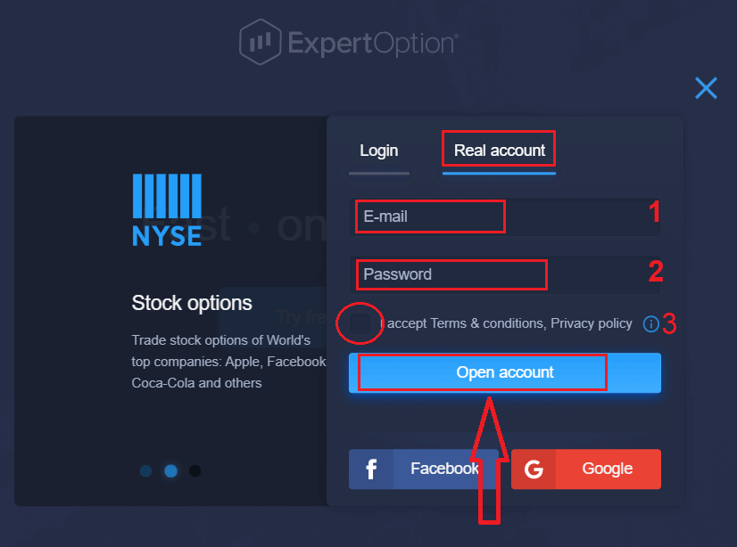 Åpne konto på ExpertOption: Kontotyper og oppsettstrinn Åpne konto på ExpertOption: Kontotyper og oppsettstrinn